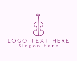 Orchestra Instrument - Minimalist Cello Violin logo design