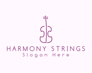 Minimalist Cello Violin logo design