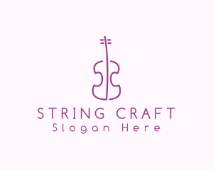 Minimalist Cello Violin logo design