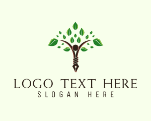 Sustainable - Organic Pen Writer logo design
