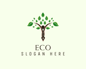 Elearning - Organic Pen Writer logo design