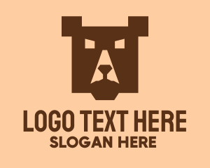 Brown - Brown Square Bear logo design