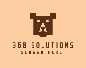 Digital Pixel Bear logo design