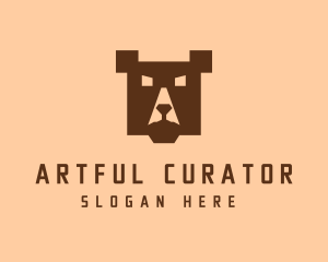 Digital Pixel Bear logo design