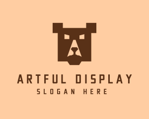 Digital Pixel Bear logo design