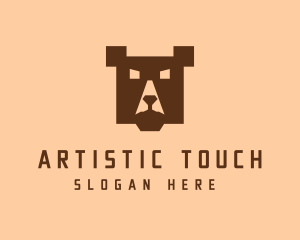 Digital Pixel Bear logo design