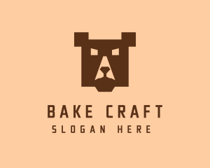 Digital Pixel Bear logo design