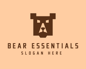 Digital Pixel Bear logo design