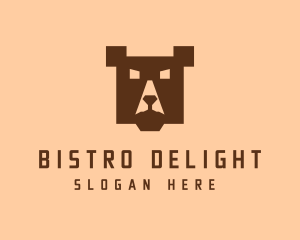 Digital Pixel Bear logo design