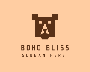 Digital Pixel Bear logo design