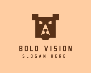 Digital Pixel Bear logo design