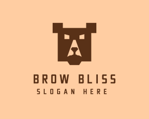 Digital Pixel Bear logo design