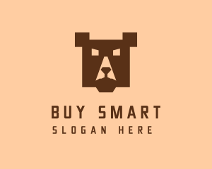 Digital Pixel Bear logo design