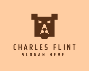 Digital Pixel Bear logo design