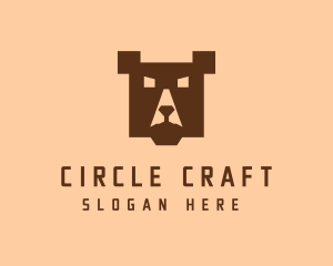 Digital Pixel Bear logo design