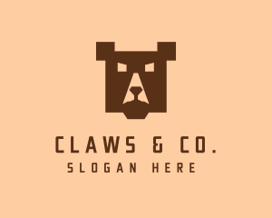 Digital Pixel Bear logo design