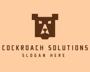 Digital Pixel Bear logo design