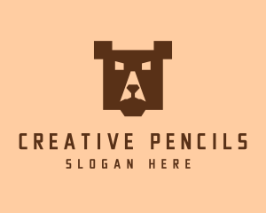 Digital Pixel Bear logo design