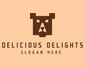 Digital Pixel Bear logo design