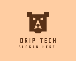 Digital Pixel Bear logo design