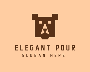 Digital Pixel Bear logo design