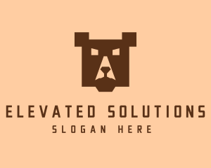 Digital Pixel Bear logo design