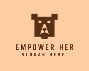 Digital Pixel Bear logo design