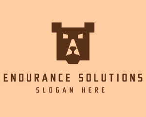 Digital Pixel Bear logo design