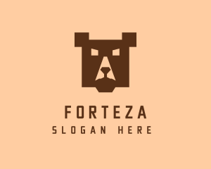 Digital Pixel Bear logo design