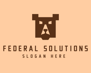 Digital Pixel Bear logo design