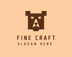 Digital Pixel Bear logo design