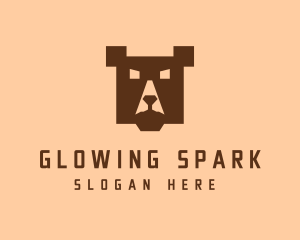 Digital Pixel Bear logo design