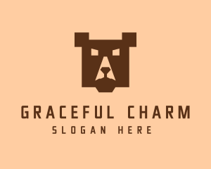 Digital Pixel Bear logo design