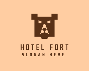 Digital Pixel Bear logo design