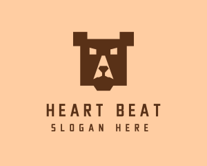 Digital Pixel Bear logo design