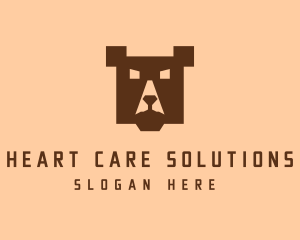 Digital Pixel Bear logo design