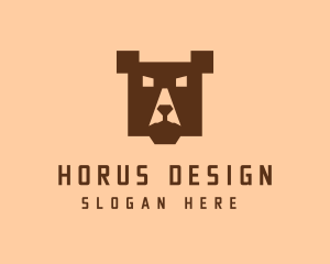 Digital Pixel Bear logo design