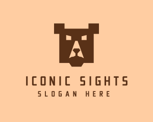 Digital Pixel Bear logo design