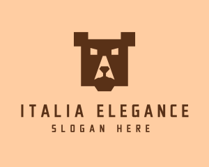 Digital Pixel Bear logo design