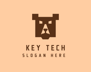 Digital Pixel Bear logo design