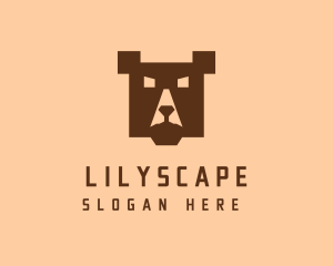 Digital Pixel Bear logo design