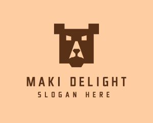 Digital Pixel Bear logo design