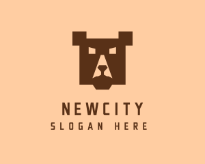 Digital Pixel Bear logo design