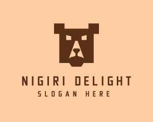 Digital Pixel Bear logo design