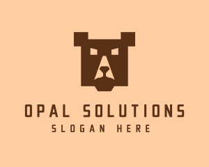 Digital Pixel Bear logo design