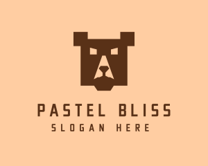 Digital Pixel Bear logo design