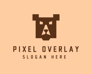 Digital Pixel Bear logo design