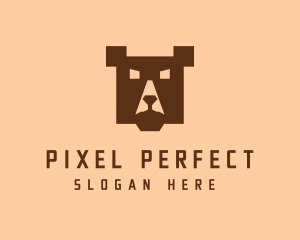 Digital Pixel Bear logo design