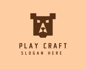 Digital Pixel Bear logo design