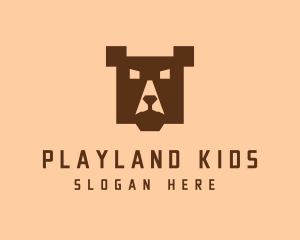 Digital Pixel Bear logo design